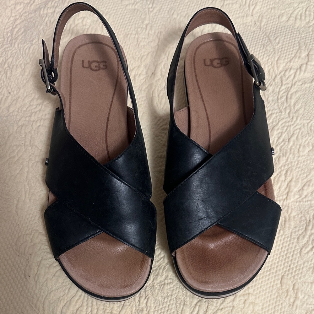 UGG Black and Brown Women's Sandals